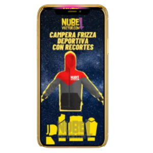 Campera frizza deportiva con recortes